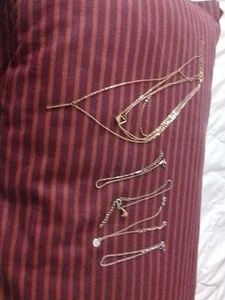 Artificial Rose Gold Necklace &amp; Bracelet Set