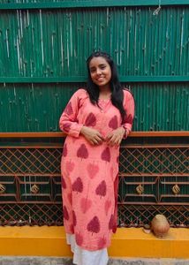 Peach Printed Kurta