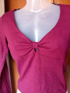 Burgundy Long Sleeve Top