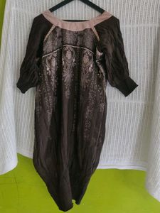 Brown Printed Dress