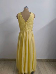 Yellow Lace Chiffon Gown
