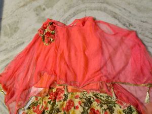 Indowestern Lehnga With Poncho