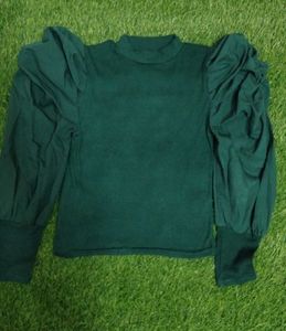 Green Puff Sleeve Top