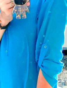 Turquoise blue Solid Tunic