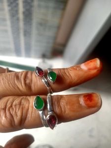 Gemstone Silver toe Rings