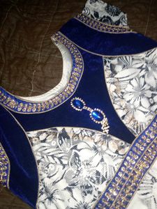 Long Velvet And Netted Kurta