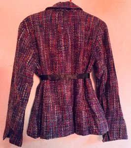 Tweed Blazer with Belt