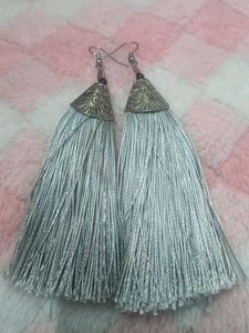 Silver Tassel Drop Earrings