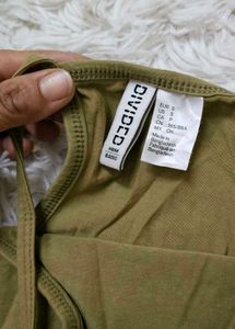 Olive Green Cropped Tank Top (H&amp;M)