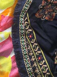 Patterned kaftan kurta with Fringe