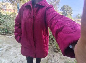 Burgundy Quilted Coat