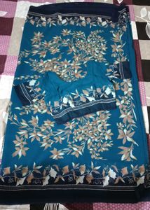 Daily Wear Soft Fabric Saree With Stiched Blouse