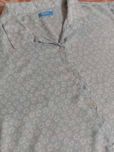 Blue Crop Shirt