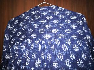 Navy Print Tunic Top
