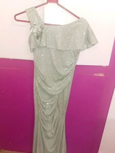 Sparkly Silver Party Dress / Ladies Shirt