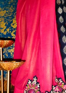 Beautiful Magenta Saree With Purple Border