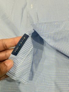Scotch &amp; Soda Blue Checked Dress Shirt