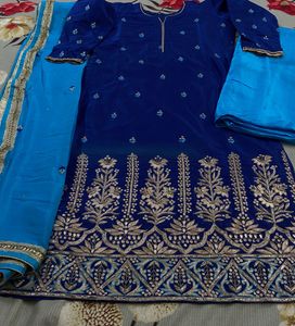 Dabka Embroidered Silk Suit