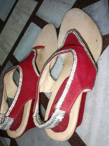 Red Velvet Sandals