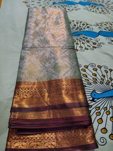 Elegant Silver Kanchipuram Saree