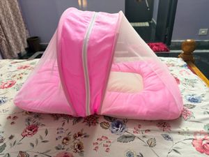 Pink Baby Nest with Mosquito Net
