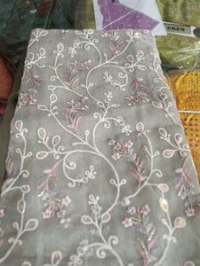 Elegant Embroidered Grey Salwar Kameez
