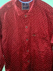 IOW ROYAL Burgundy Polka Dot Shirt