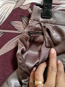 Elegant Bronze Wide-Leg Pants