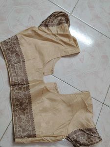 Beige Saree with stitched Blouse