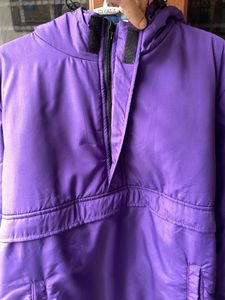 DeFacto Men Purple Solid Hooded Padded Jacket