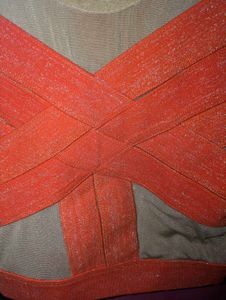 Bebe Orange Criss-Cross Long Sleeve Top