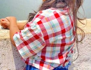 Red & White Plaid Boxy Crop Top