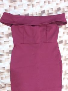 Off Shoulder Maroon Dress