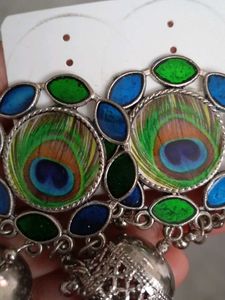 Peacock Jhumka Earrings