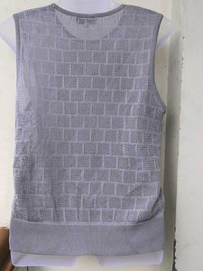 Gray Sleeveless Knit Top
