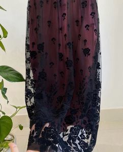 Multi layered Wine Long Skirt