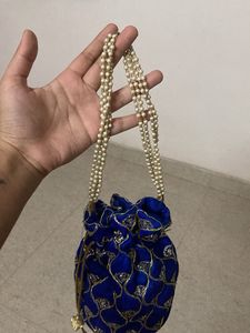 Blue Velvet Potli Bag