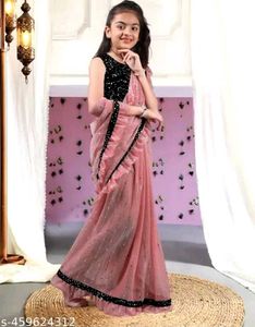 Silk Ready   To Wear Saree With Unstitched Blouse