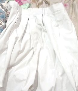 Women White School Skirt