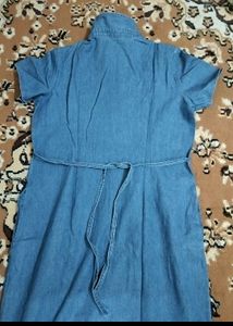 Denim Dress With Side Pockets