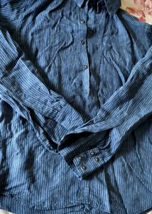 Striped Blue Button-Down Shirt