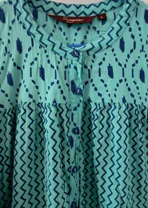 Sky-blue ikkat kurta