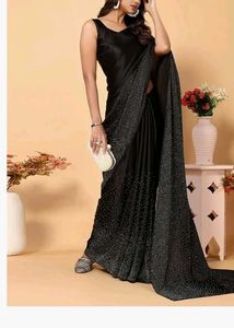 Black 🖤 Brand New Satin Saree