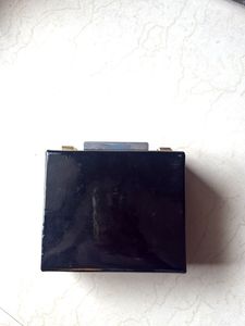 Vintage Black Box Clutch