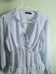 Ice Blue Crop Top