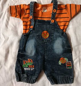 Cute Kids&#39; Denim Overalls Set