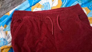 Maroon Velvet Pants