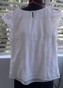 frilled sleeve white top