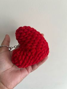 Handmade Red Heart Keychain