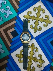 Gold & Black Digital Watch